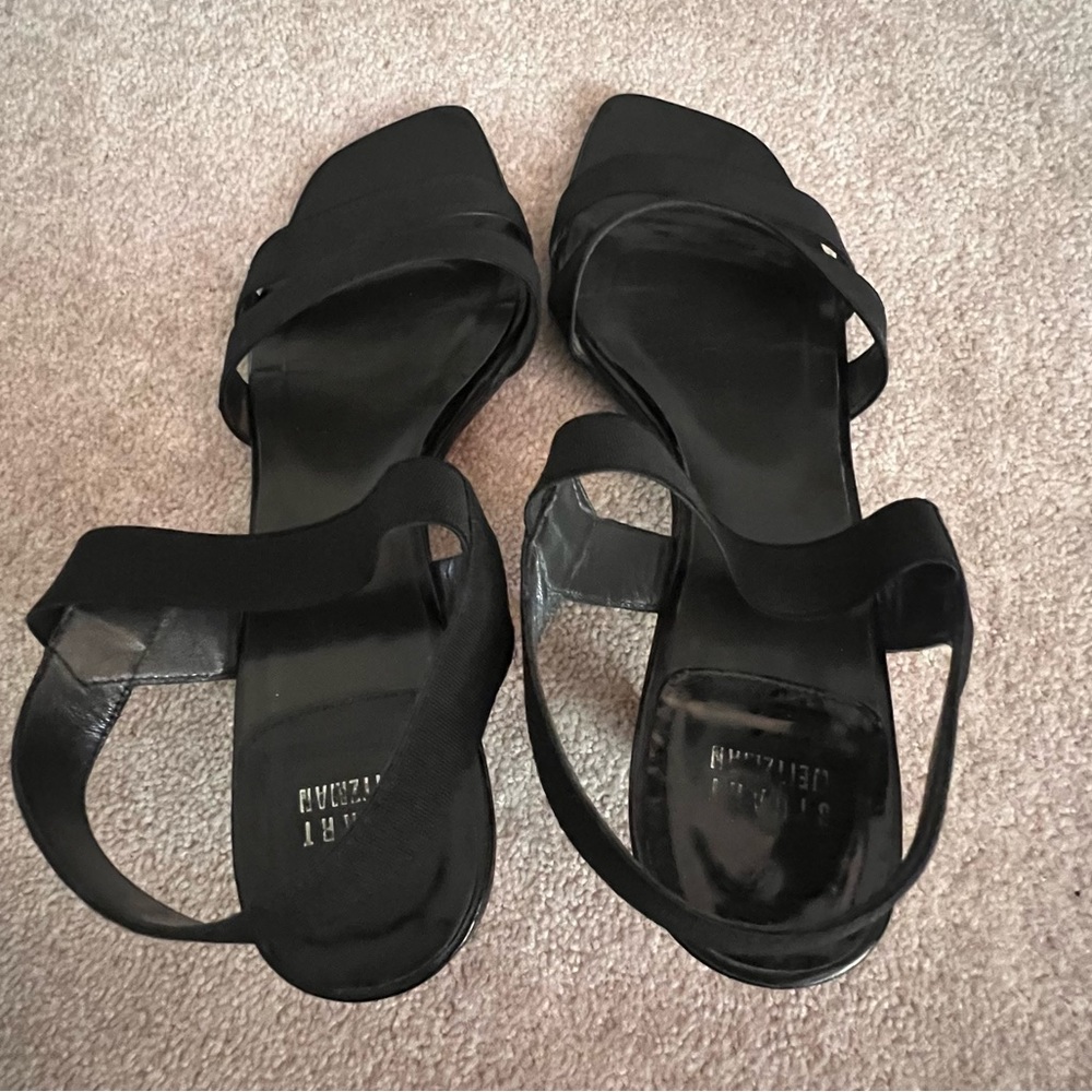 Stuart Weitzman Transition Black Elastic Kitten H… - image 3